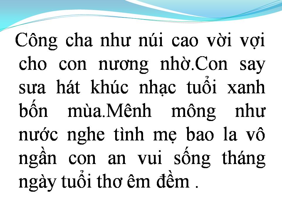 Lời bài hát CA DAO CHA MẸ