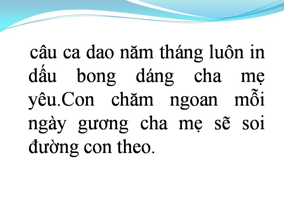 Lời bài hát CA DAO CHA MẸ