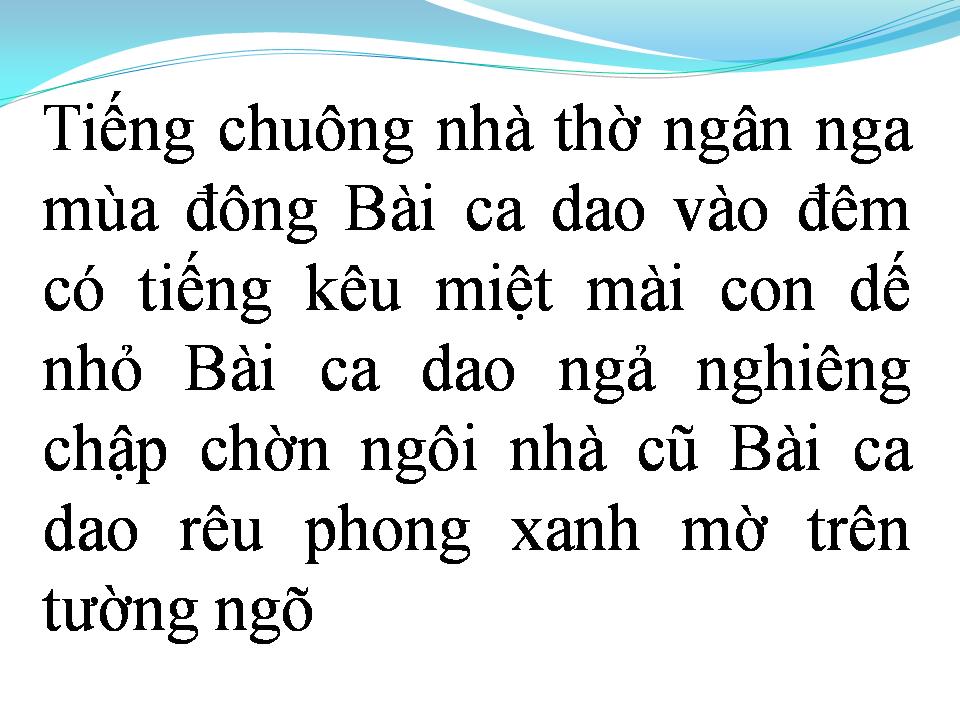 Lời bài hát CA DAO ĐÊM GIÁNG SINH