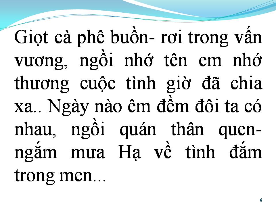 Lời bài hát CÀ PHÊ BUỒN