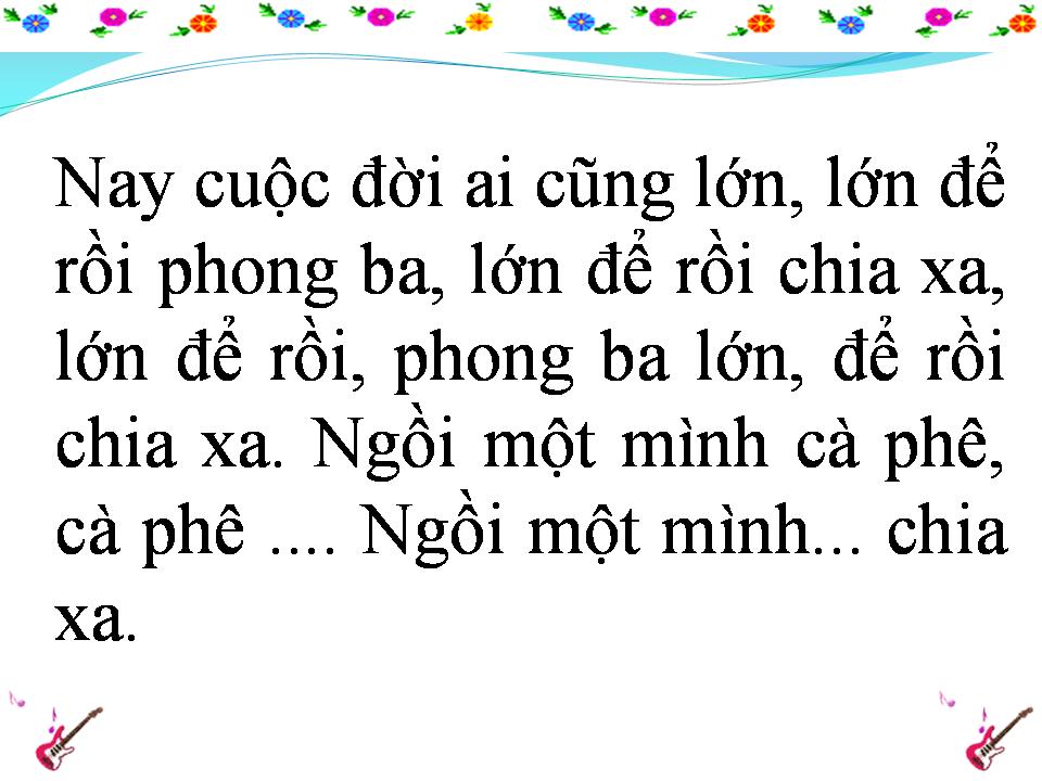 Lời bài hát CÀ PHÊ ĐẮNG TRỞ LẠI