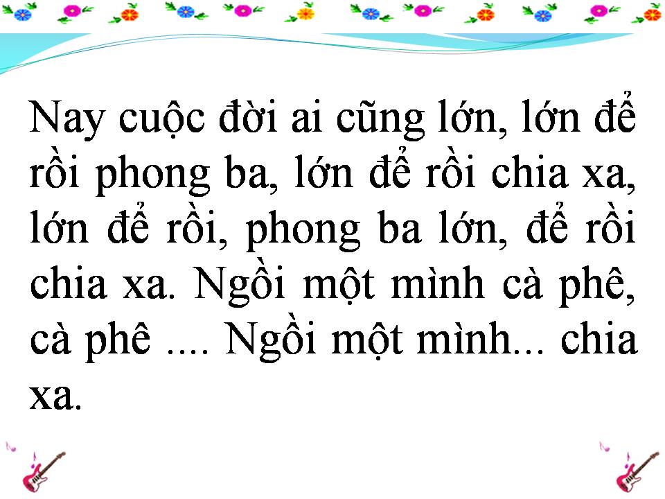 Lời bài hát CÀ PHÊ ĐẮNG TRỞ LẠI