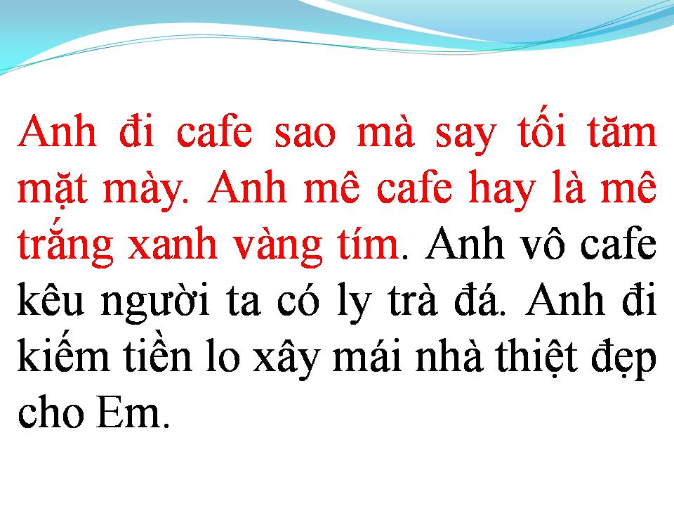 Lời bài hát CÀ PHÊ MIỆT VƯỜN