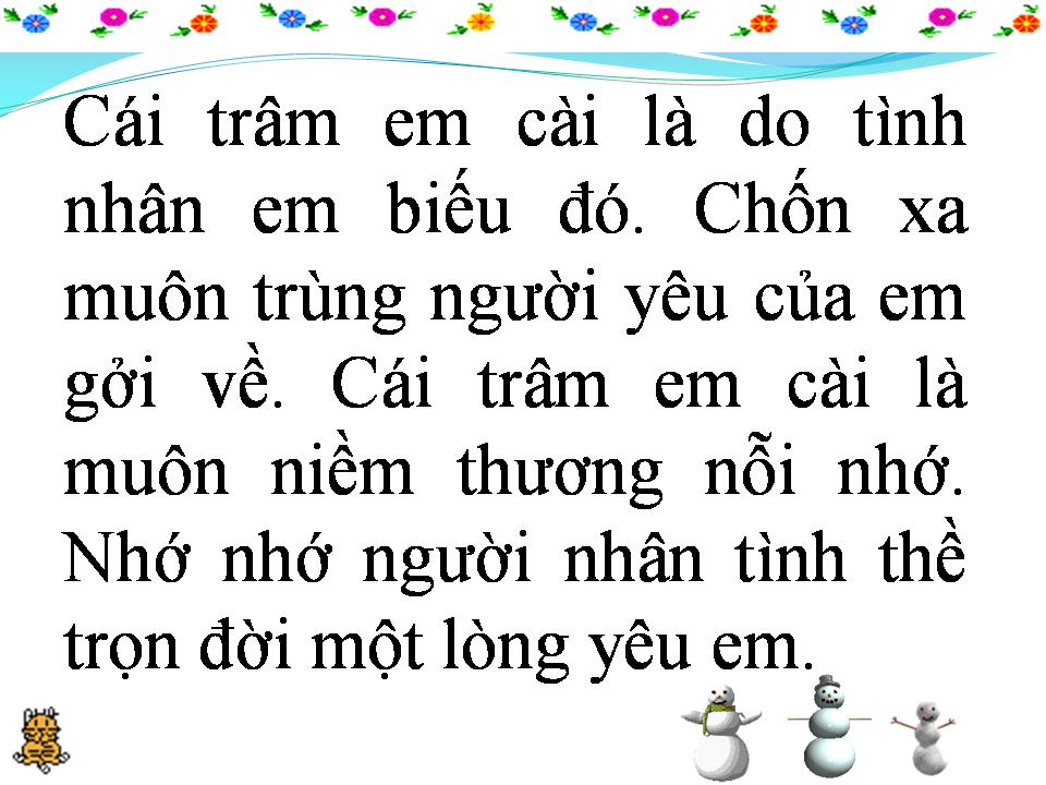 Lời bài hát CÁI TRÂM EM CÀI