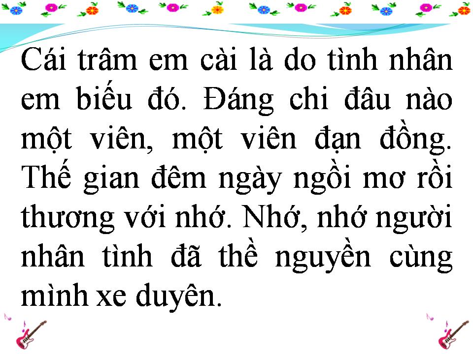 Lời bài hát CÁI TRÂM EM CÀI