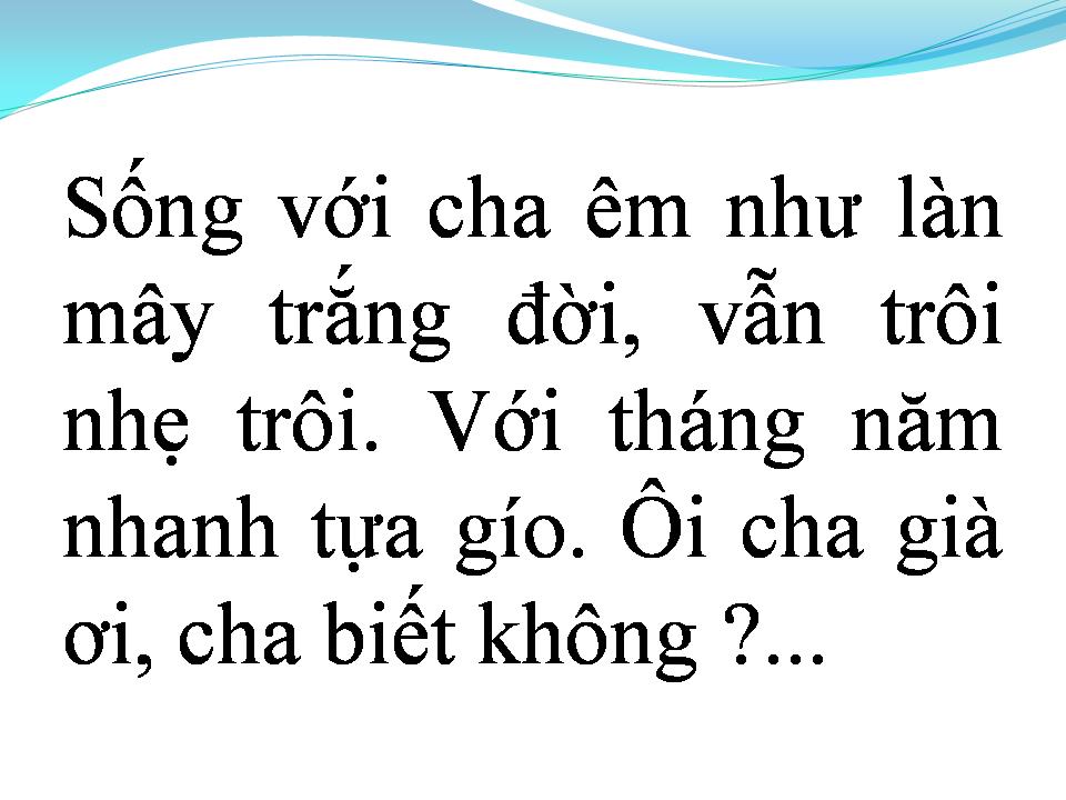 Lời bài hát NGƯỜI CHA YÊU DẤU