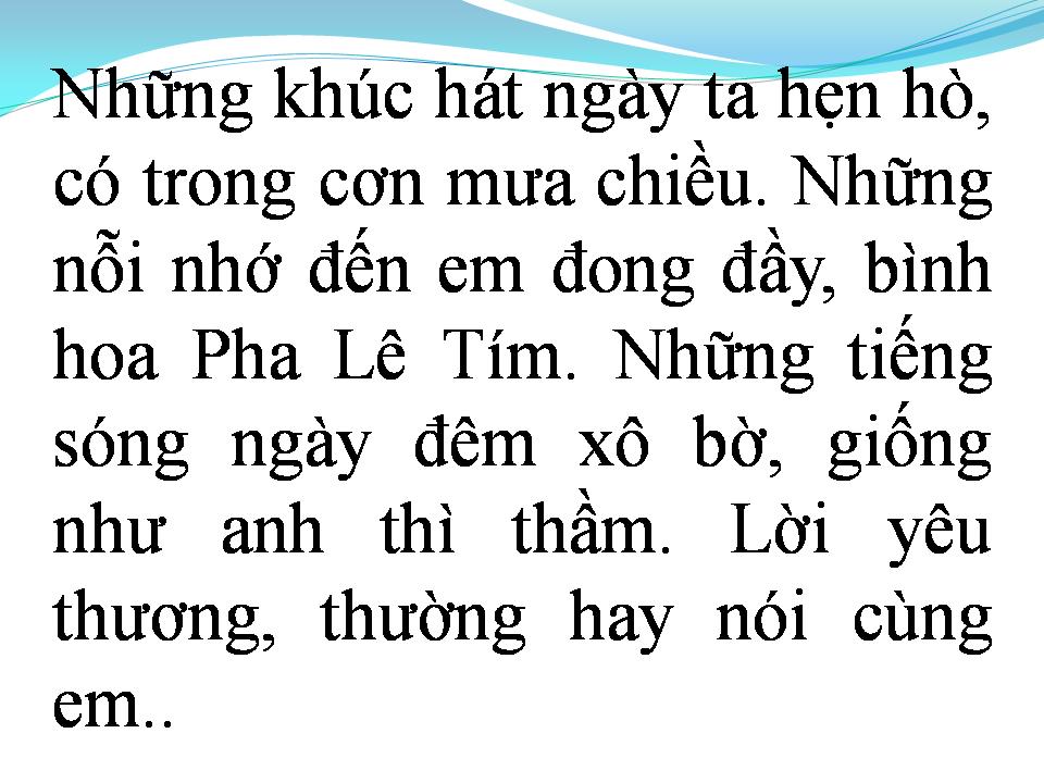 Lời bài hát PHA LÊ TÍM