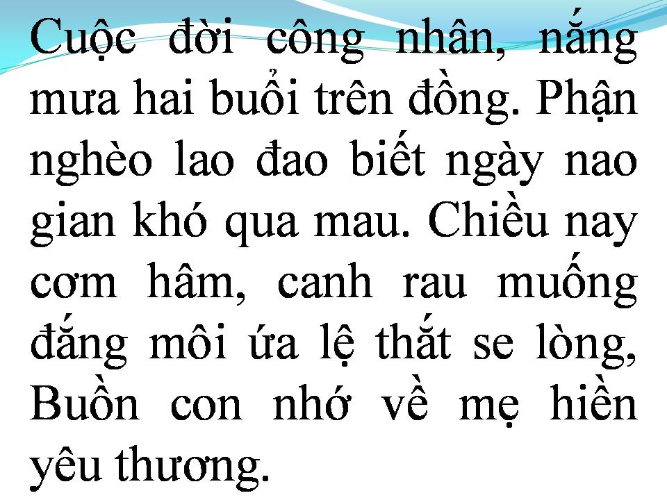 Lời bài hát PHẬN ĐỜI CÔNG NHÂN