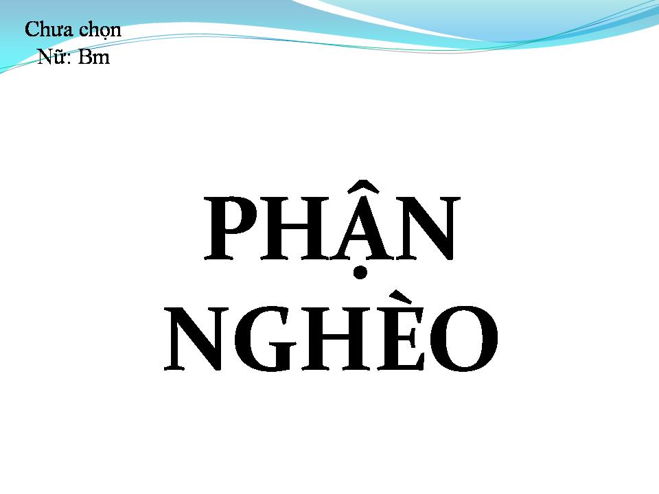 Lời bài hát PHẬN NGHÈO
