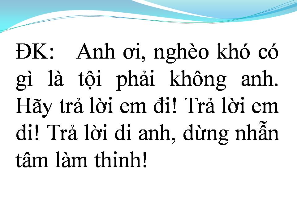 Lời bài hát PHẬN NGHÈO