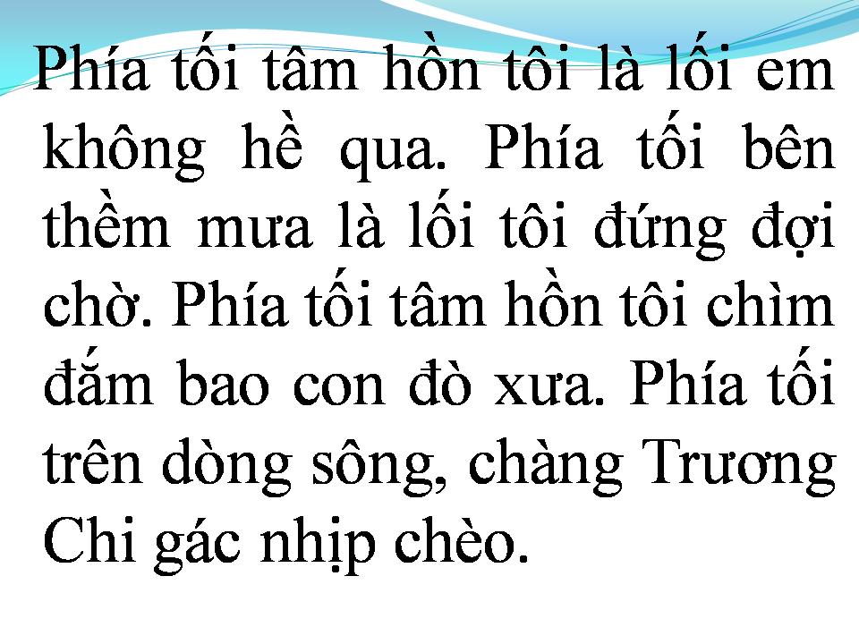 Lời bài hát PHÍA TỐI TÂM HỒN TÔI