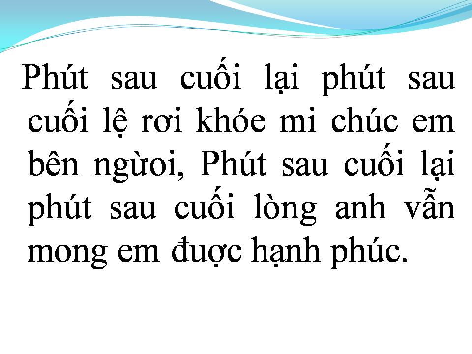 Lời bài hát PHÚT SAU CUỐI