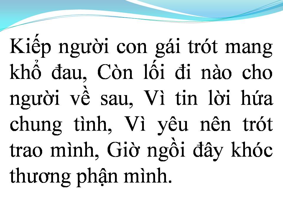 Lời bài hát PHẬN ĐỜI CON GÁI