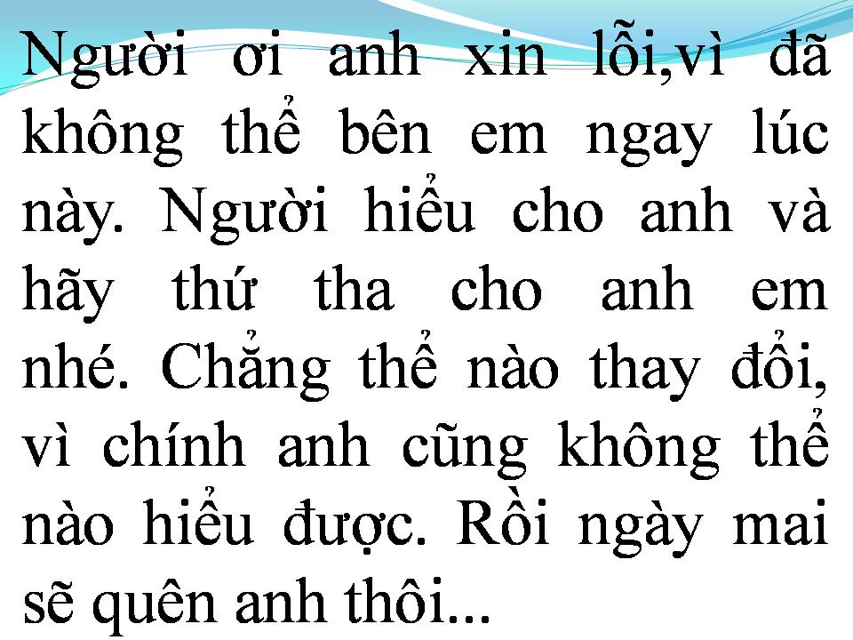 Lời bài hát XIN LỖI NGƯỜI ANH YÊU