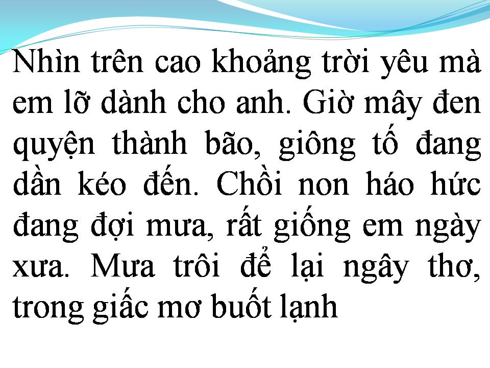 Lời bài hát EM GÁI MƯA