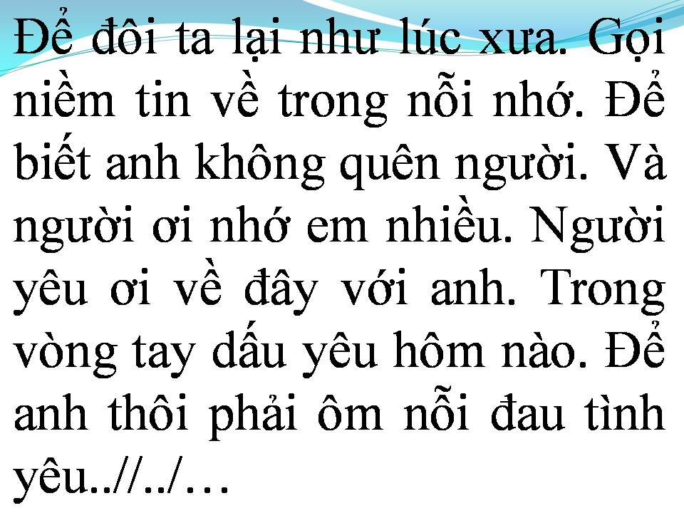 Lời bài hát QUÁ KHỨ VÀ ANH