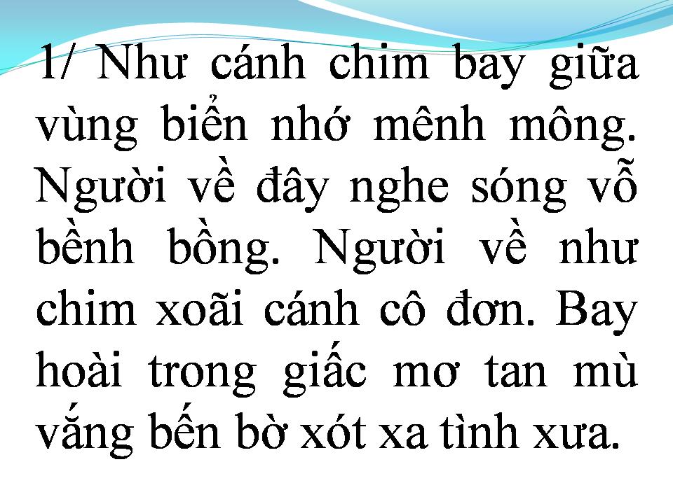 Lời bài hát QUA VÙNG BIỂN NHỚ