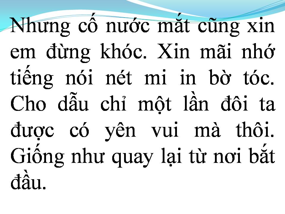 Lời bài hát QUAY LẠI TỪ NƠI BẮT ĐẦU