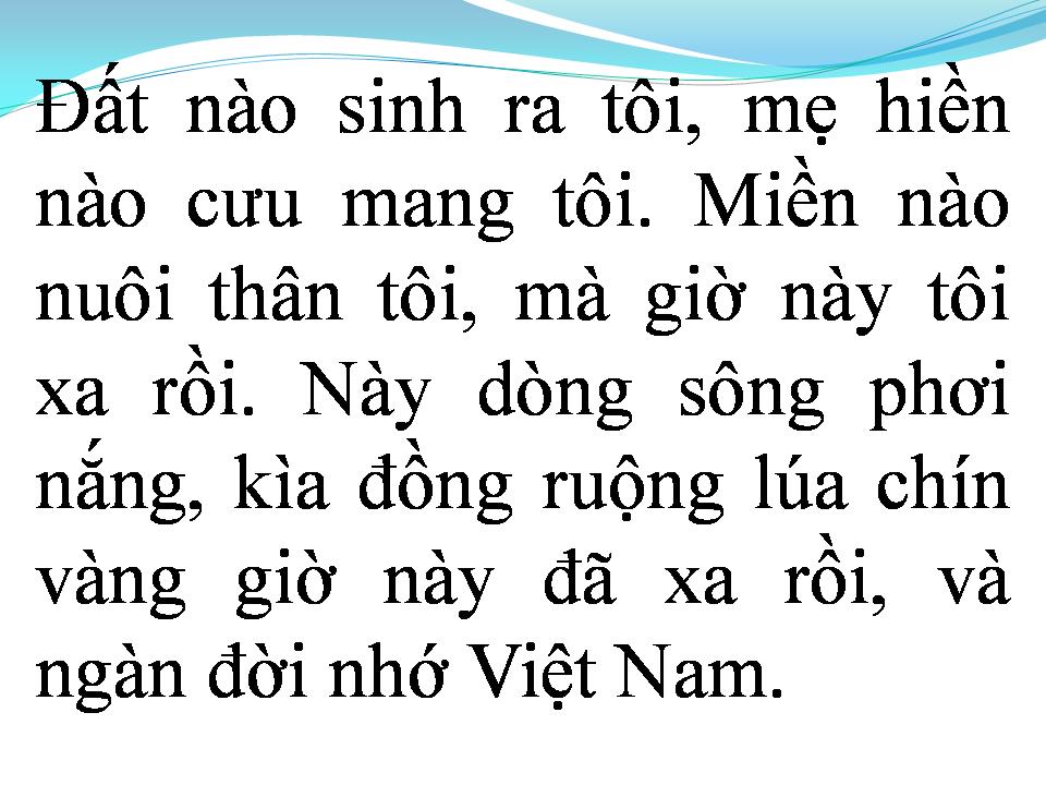 Lời bài hát QUÊ HƯƠNG BỎ LẠI