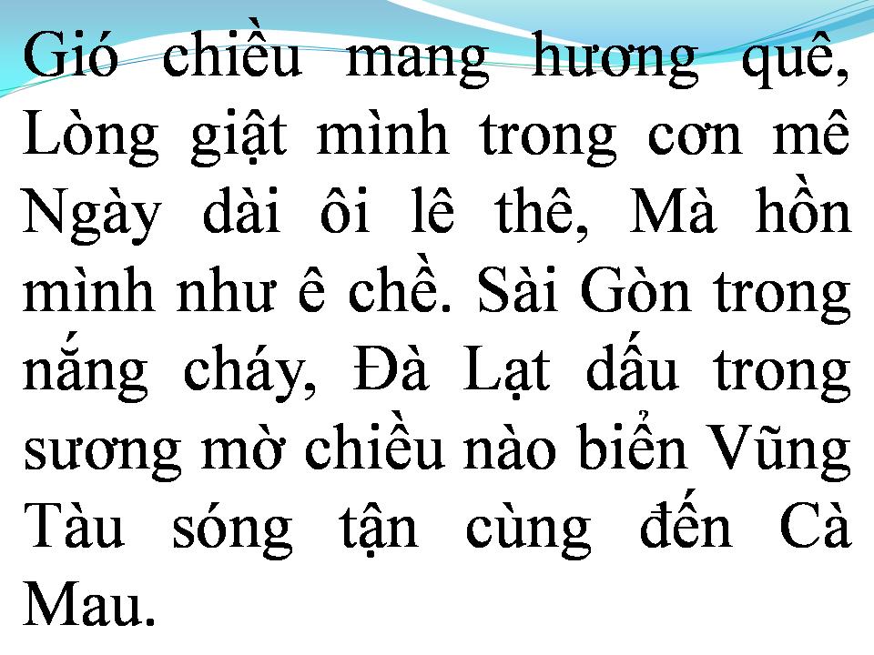 Lời bài hát QUÊ HƯƠNG BỎ LẠI