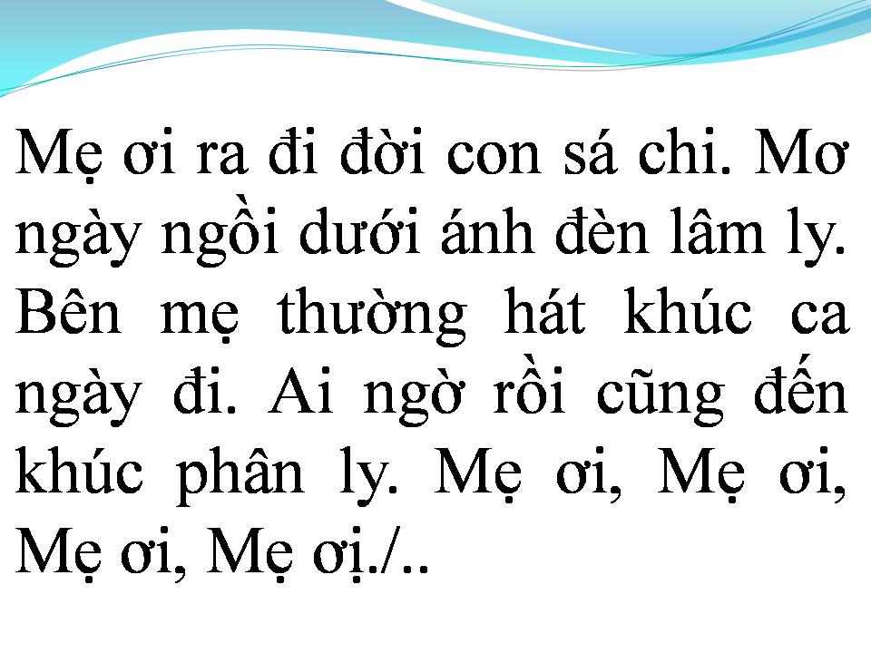 Lời bài hát QUÊ MẸ