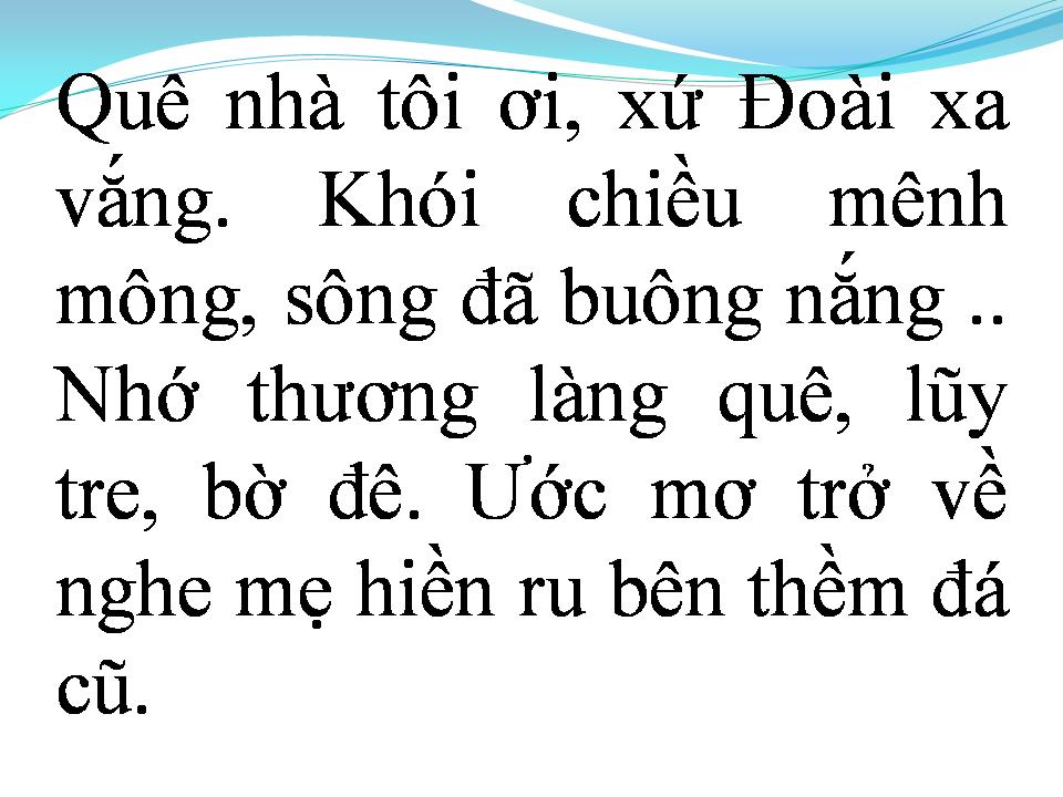Lời bài hát QUÊ NHÀ