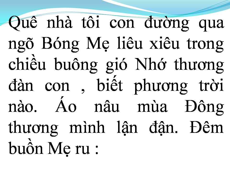 Lời bài hát QUÊ NHÀ