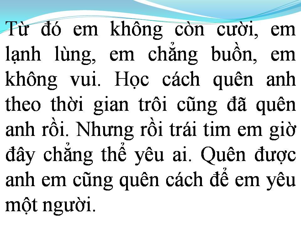 Lời bài hát QUÊN CÁCH YÊU