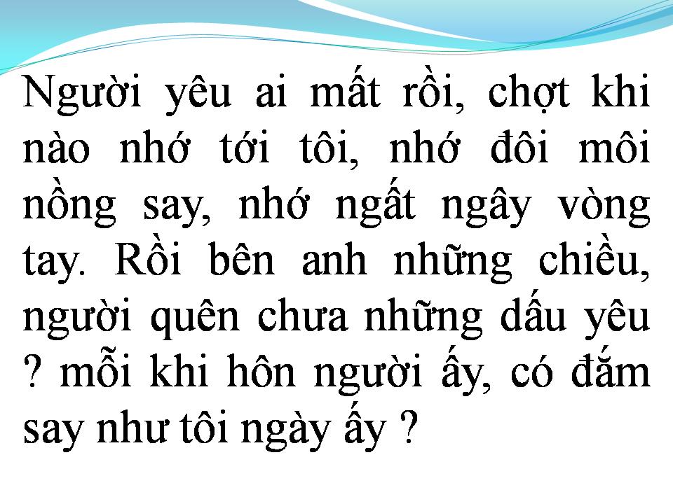 Lời bài hát QUÊN CHƯA NHỮNG DẤU YÊU