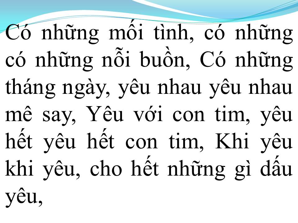 Lời bài hát ÔI TÌNH YÊU