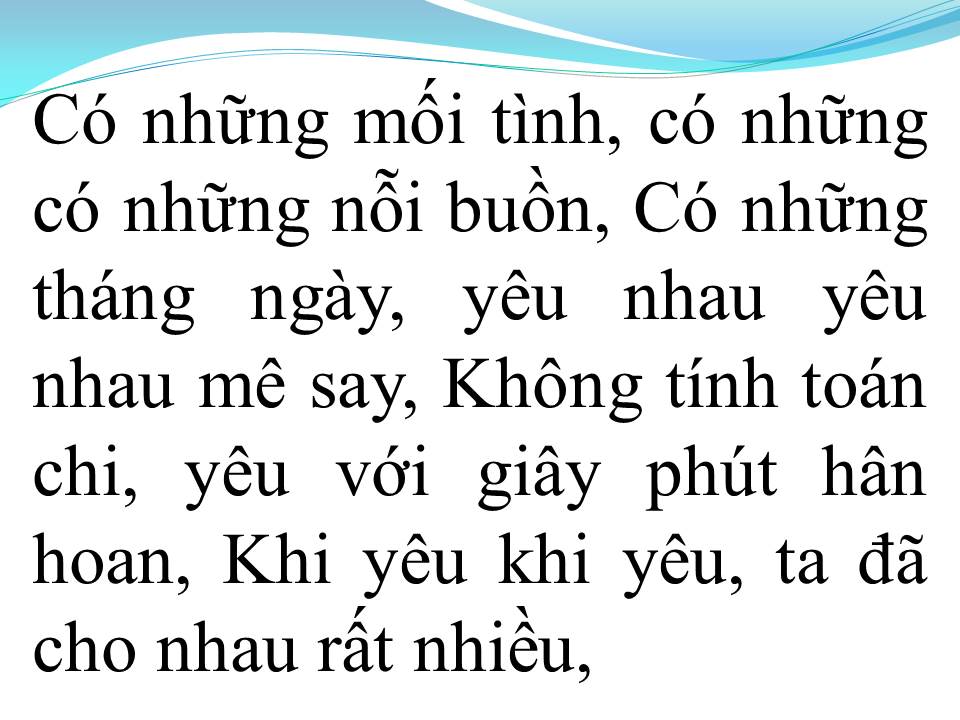 Lời bài hát ÔI TÌNH YÊU