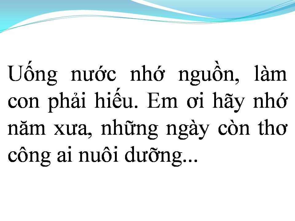 Lời bài hát ƠN NGHĨA SINH THÀNH