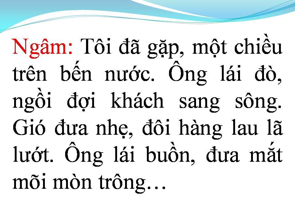 Lời bài hát ÔNG LÁI ĐÒ