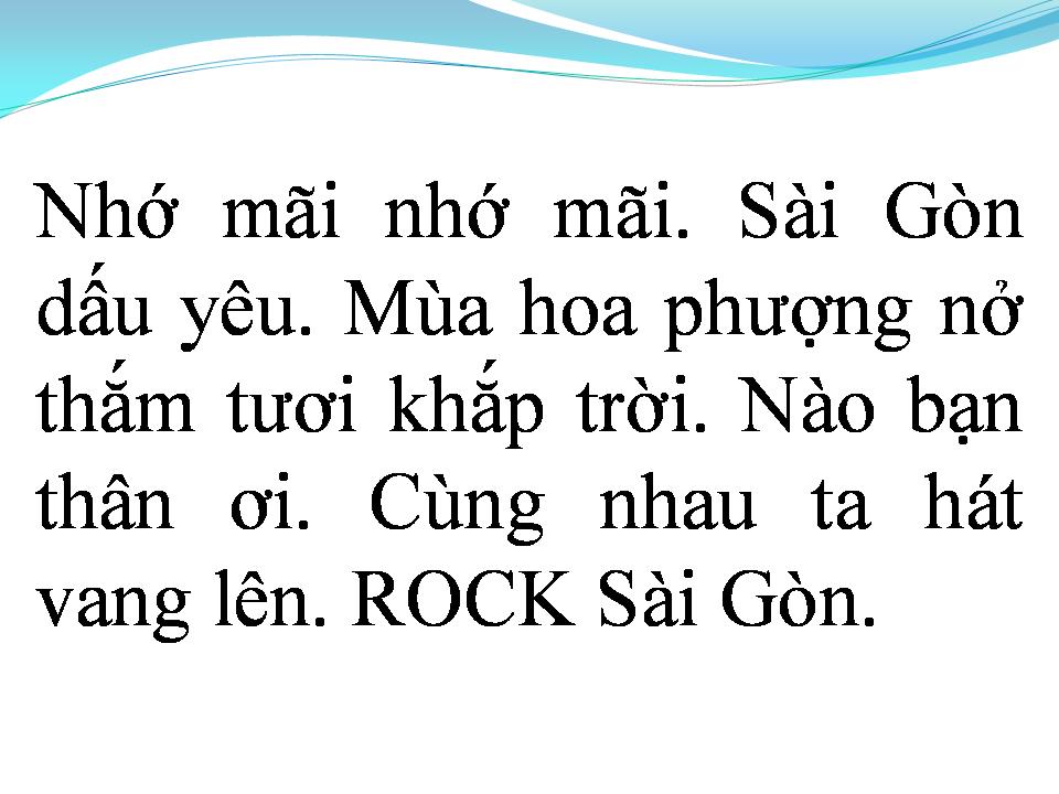 Lời bài hát ROCK SÀI GÒN