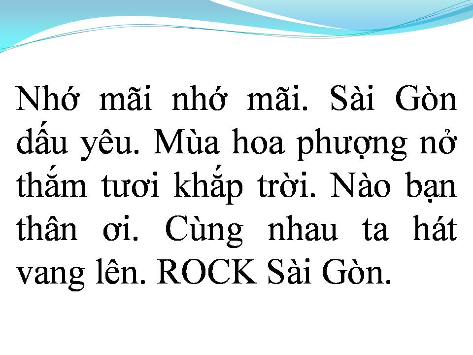 Lời bài hát ROCK SÀI GÒN