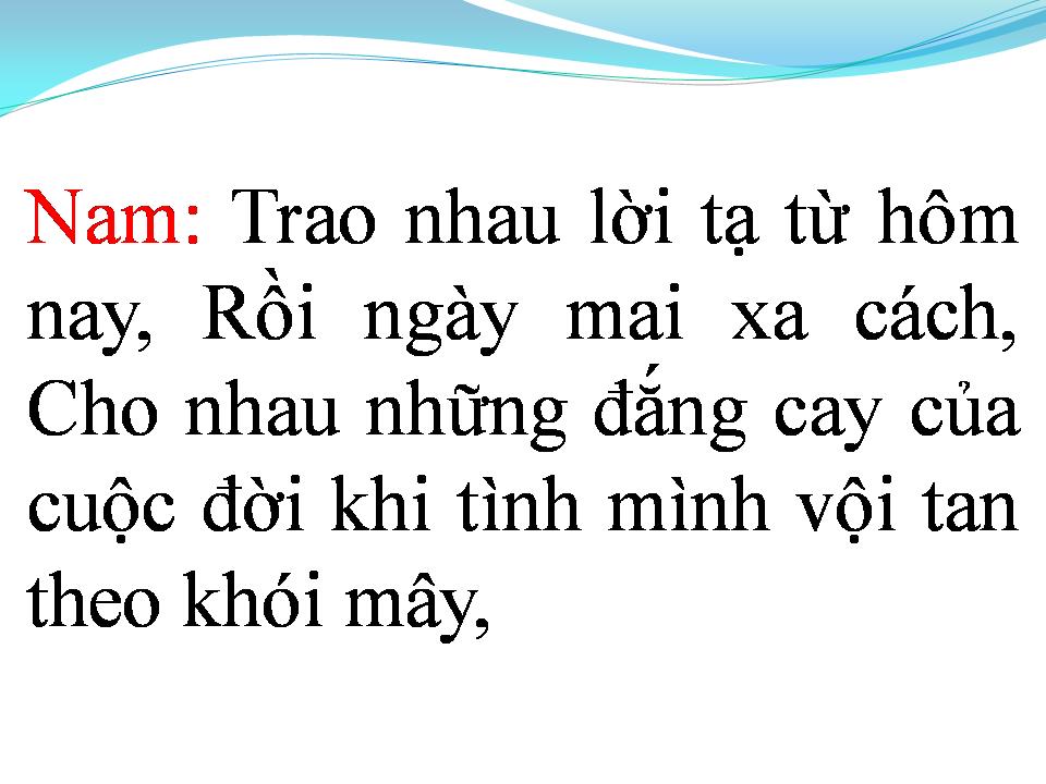 Lời bài hát RỒI NGÀY MAI XA NHAU