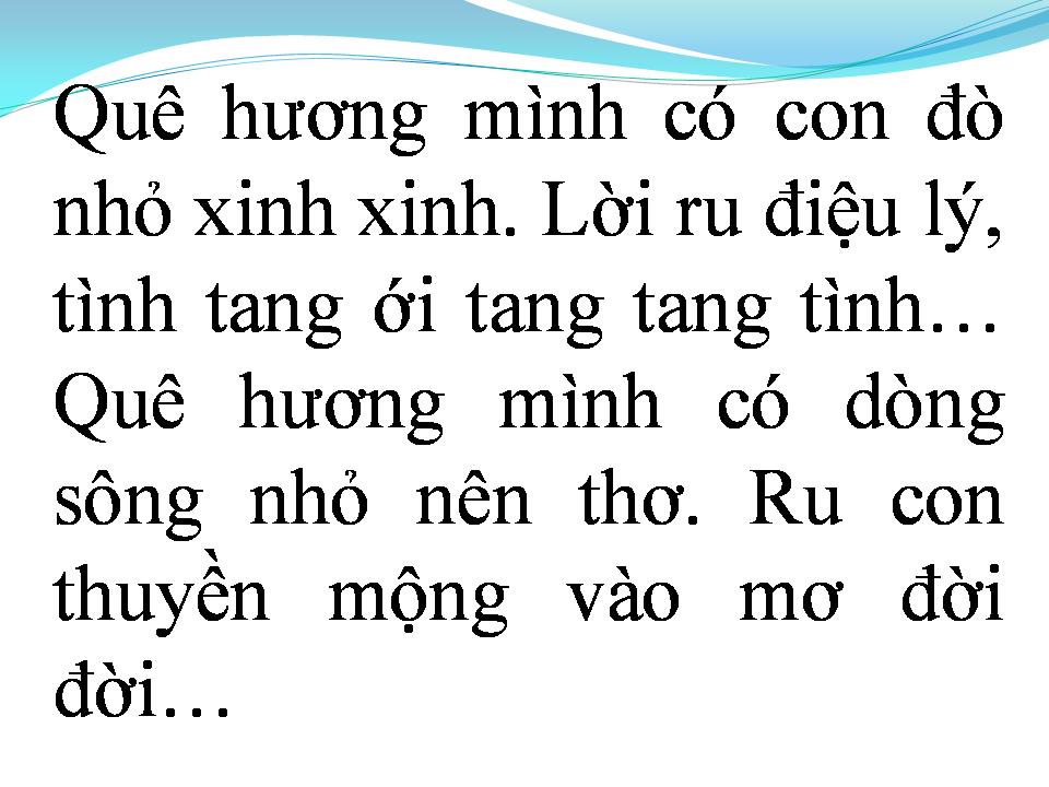 Lời bài hát RU CON THUYỀN MỘNG