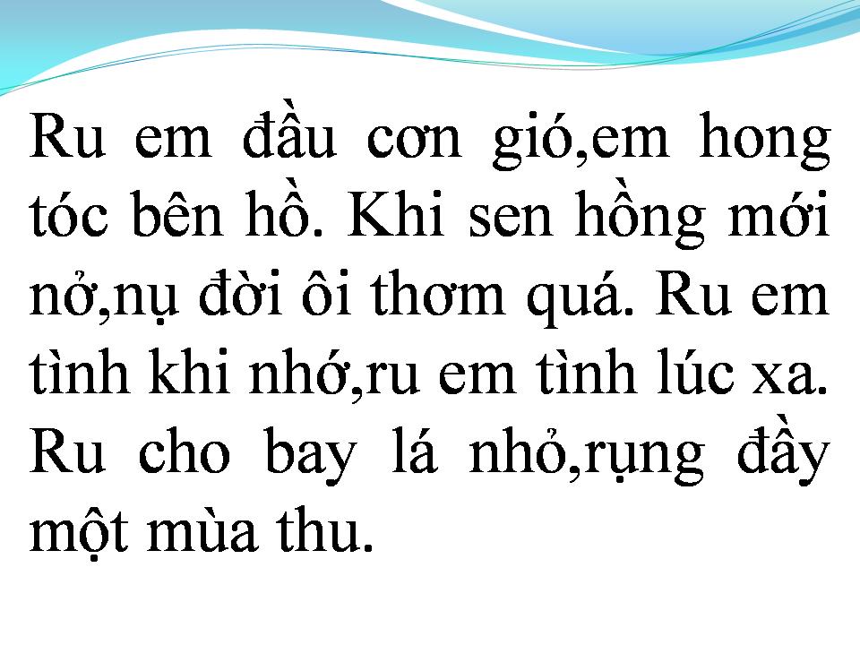 Lời bài hát RU TÌNH