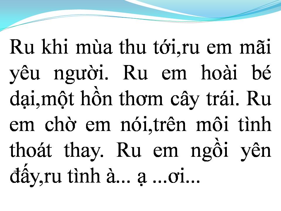 Lời bài hát RU TÌNH