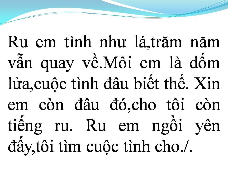 Lời bài hát RU TÌNH