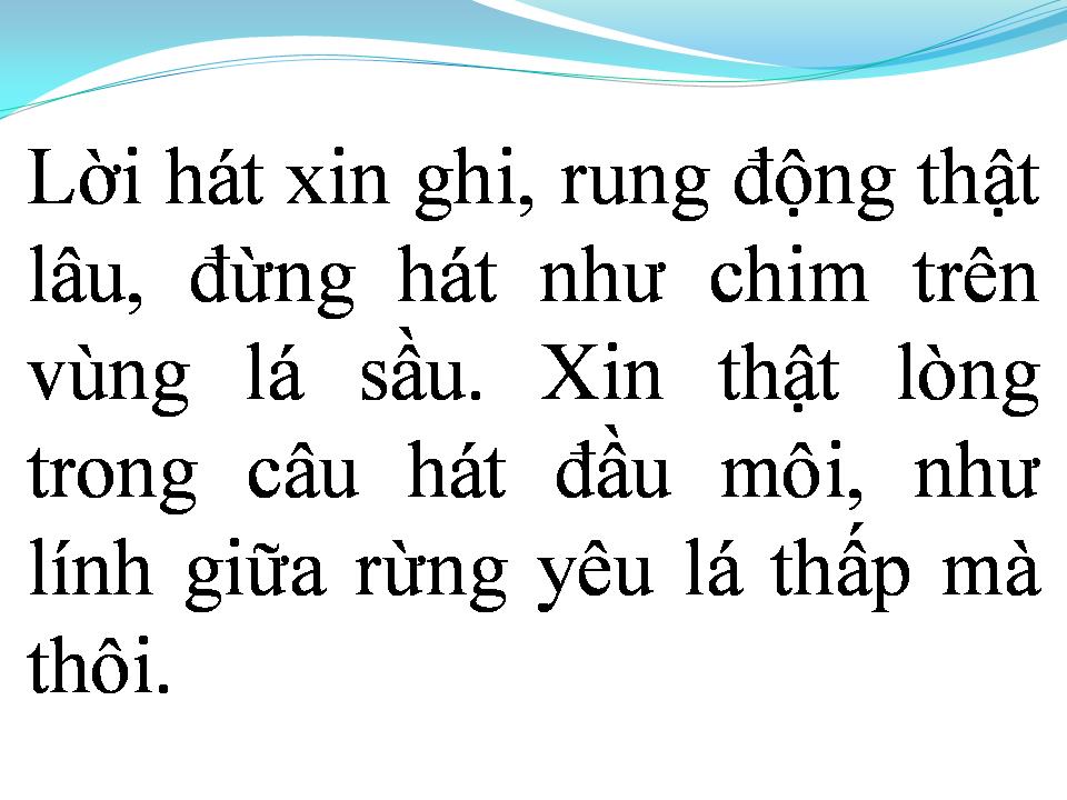 Lời bài hát RỪNG LÁ THẤP