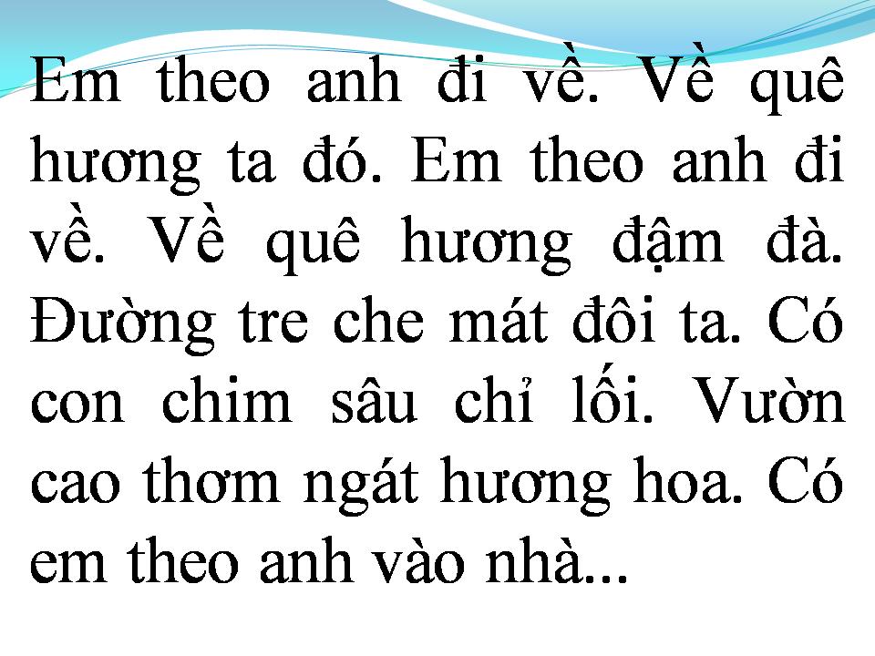 Lời bài hát RƯỚC TÌNH VỀ VỚI QUÊ HƯƠNG