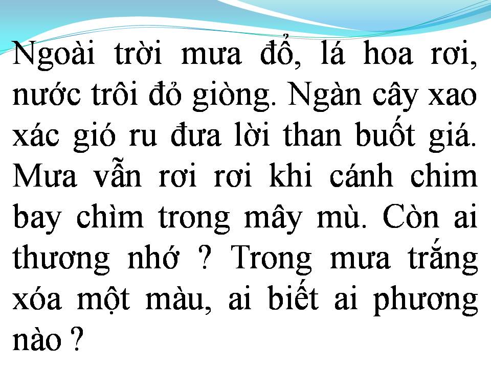 Lời bài hát MƯA TỰ TÌNH