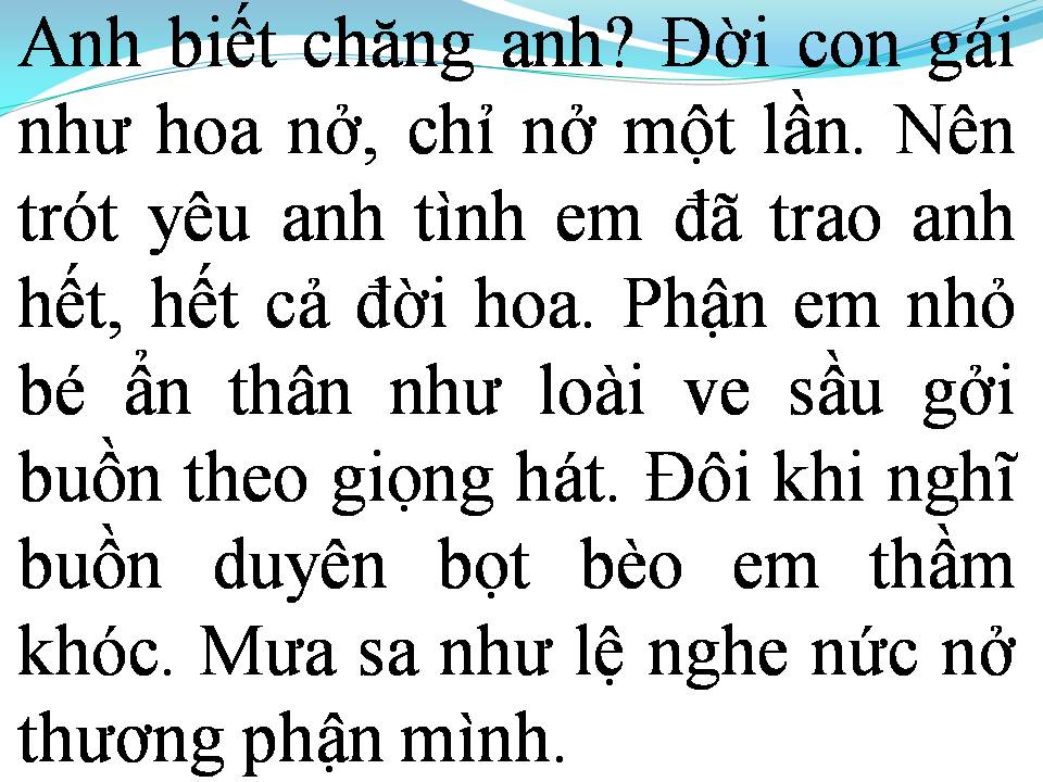 Lời bài hát MƯA TỰ TÌNH
