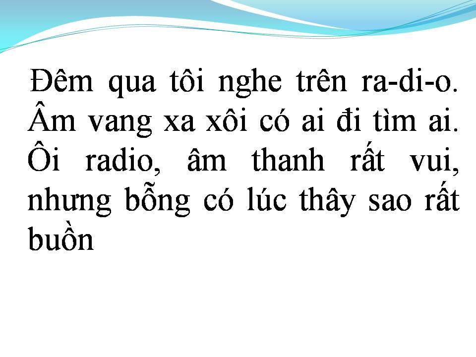 Lời bài hát RADIO BUỒN