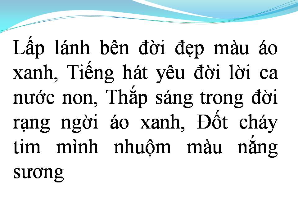 Lời bài hát RẠNG NGỜI ÁO XANH