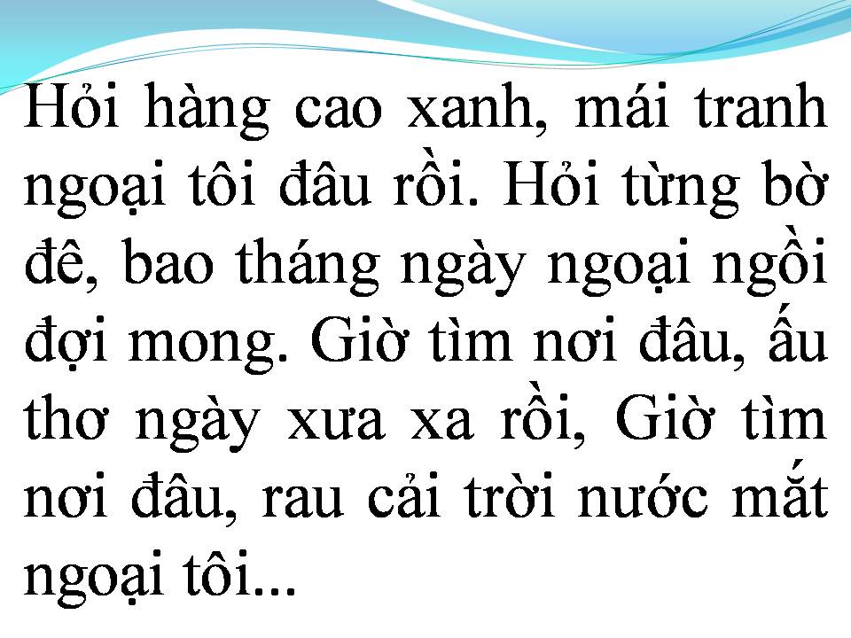 Lời bài hát RAU CẢI TRỜI
