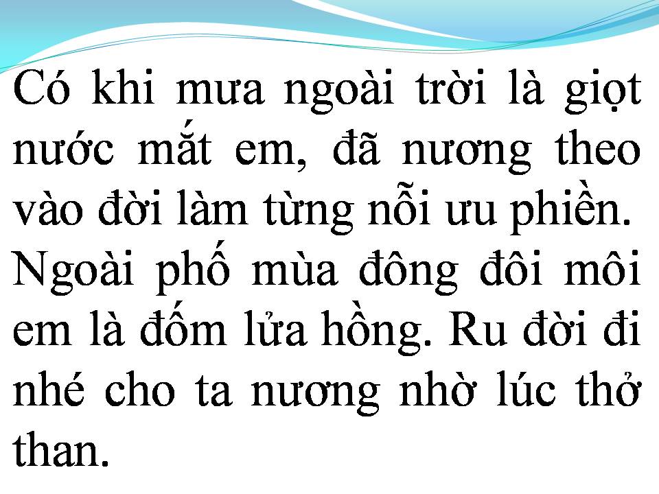 Lời bài hát RU ĐỜI ĐI NHÉ
