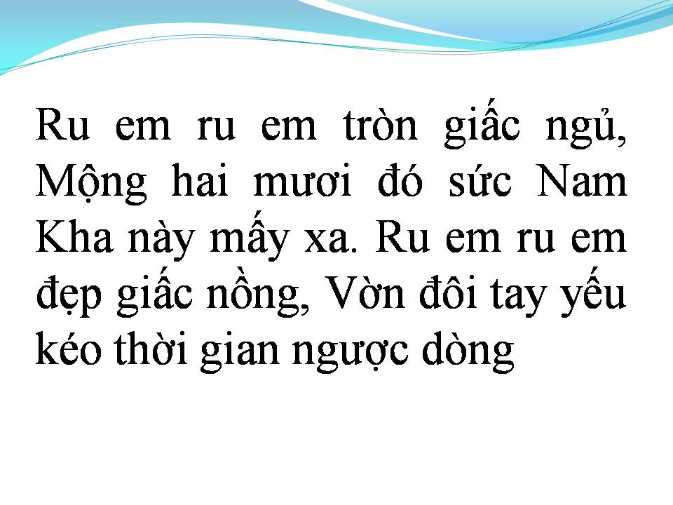 Lời bài hát RU EM TRỌN GIẤC NGỦ