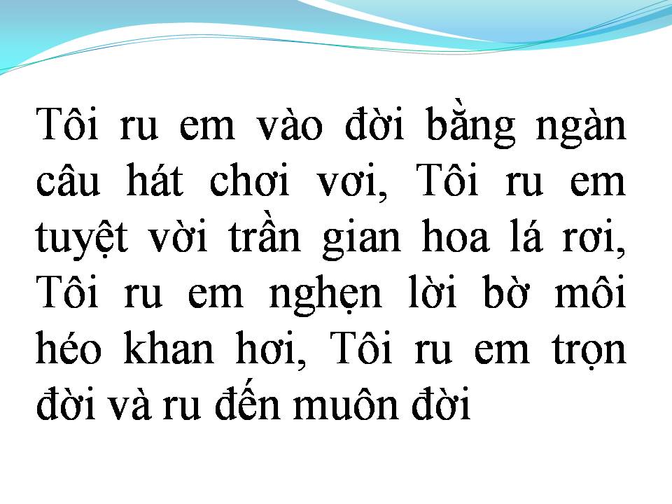 Lời bài hát RU EM TRỌN GIẤC NGỦ